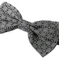 Elegant Black and White Silk Bow Tie