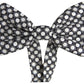 Elegant Silk Black and White Circle Bow Tie