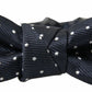 Elegant Blue Silk Bow Tie