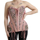 Silken Nylon Bustier Corset Top in Pink