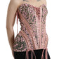 Silken Nylon Bustier Corset Top in Pink