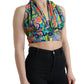 Elegant Silk Blend Halter Cropped Top