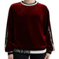 Elegant Bordeaux Silk-Blend Sweater