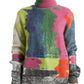 Multicolor Mohair Stripe Turtleneck Sweater