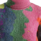 Multicolor Mohair Stripe Turtleneck Sweater