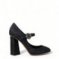 Chic Black Brocade Mary Janes Pumps