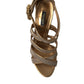 Bronze Crystal Stiletto Heels Sandals