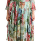 Floral Silk Midi Wrap Dress