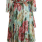 Floral Silk Midi Wrap Dress