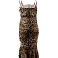 Elegant Leopard Print Cady Dress