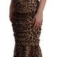 Elegant Leopard Print Cady Dress