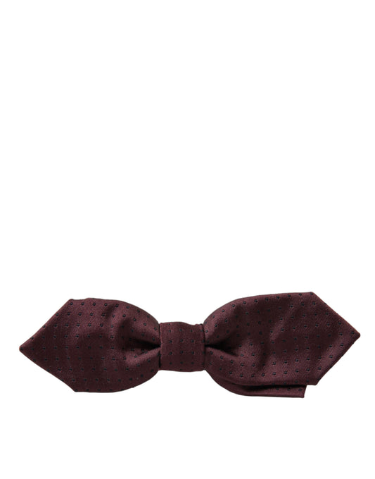 Elegant Bordeaux Silk Bow Tie