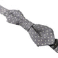 Elegant Silk Gray Polka Dot Bow Tie