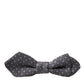 Elegant Silk Gray Polka Dot Bow Tie