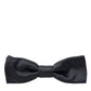 Elegant Anthracite Gray Silk Bow Tie