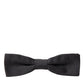 Elegant Silk Dark Gray Bow Tie