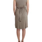 Studded Sheath Knee-Length Dress in Beige