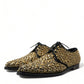 Elegant Gold Black Suede Derby Dress Shoes