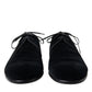 Elegant Black Velvet Derby Dress Shoes