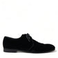 Elegant Black Velvet Derby Dress Shoes