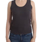 Elegant Sleeveless Brown Knit Top