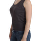 Elegant Sleeveless Brown Knit Top