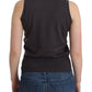 Elegant Sleeveless Brown Knit Top