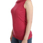 Elegant Pink Sleeveless Wool Knit Top