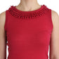 Elegant Pink Sleeveless Wool Knit Top