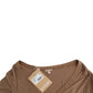 Elegant Short-Sleeved Brown Rayon Top