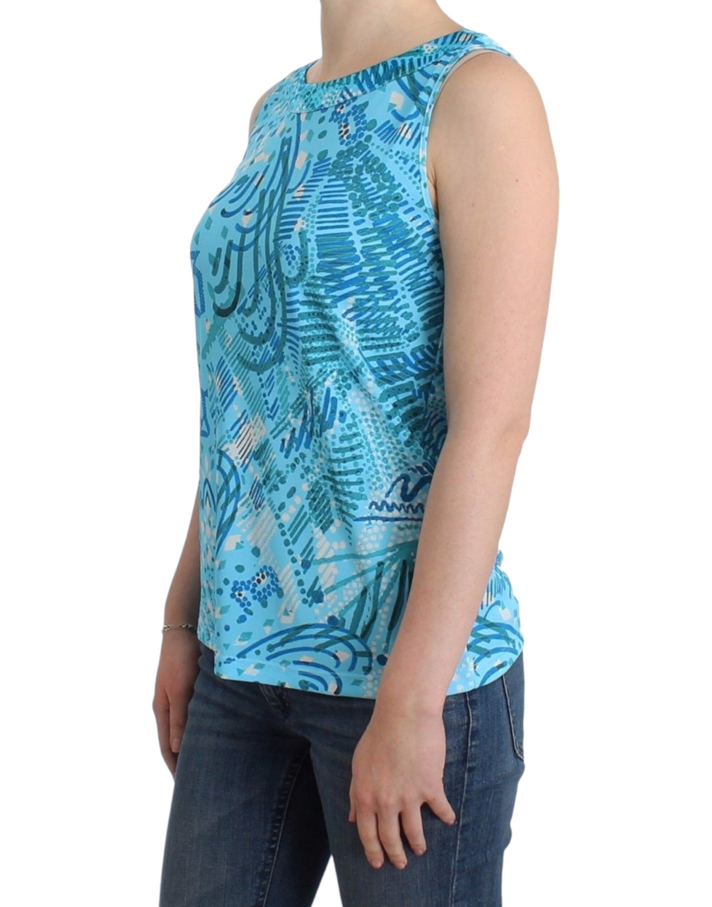 Elegant Sleeveless Silk-Detailed Top