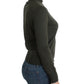 Chic Green Turtleneck Virgin Wool Sweater