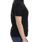 Elegant Black Cotton Stretch Shortsleeve Blouse