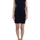 Elegant Knee-Length Blue Cotton Dress