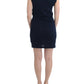 Elegant Knee-Length Blue Cotton Dress