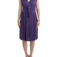 Elegant Purple Knee-Length Jersey Dress