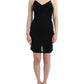 Elegant Black Jersey Knee-Length Dress