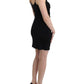 Elegant Black Jersey Knee-Length Dress