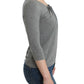 Elegant Gray Cashmere-Blend Jumper