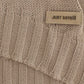 Elegant Beige Knitted Crew Neck Sweater