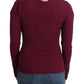 Elegant Purple Keyhole Wool Sweater