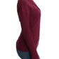 Elegant Purple Keyhole Wool Sweater