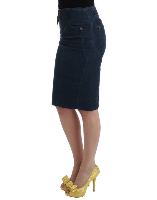 Elegant Blue Pencil Skirt