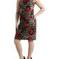 Elegant Leopard Floral A-Line Dress