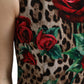 Elegant Leopard Floral A-Line Dress