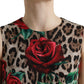 Elegant Leopard Floral A-Line Dress