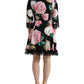 Enchanting Floral A-Line Dress with Sequined Detail