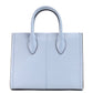 Mirella Small Pale Blue Leather Top Zip Shopper Tote Crossbody Bag