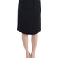 Elegant Black Wool Pencil Skirt