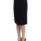 Elegant Black Wool Pencil Skirt